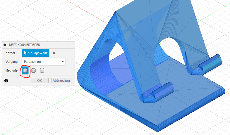 Auswahlmöglichkeiten bei der Erstellung des Volumenkörpers in Fusion 360.